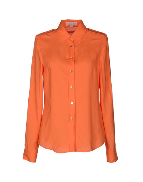 michael kors orange shirt|michael kors long sleeve shirts.